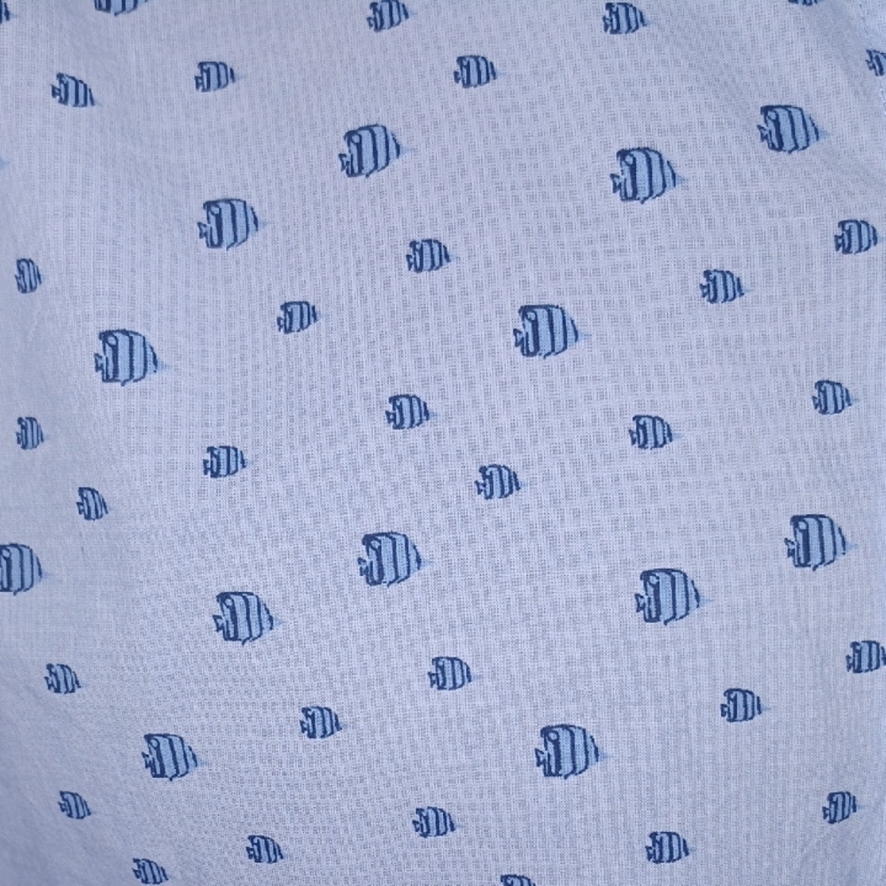 Bar III Slim-Fit White and Blue Casual Button-Down Shirt, XL - Picture 5 of 7